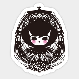 whimsical lady illustration Sticker